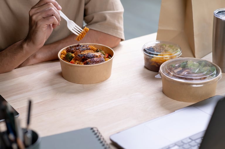 Customer enjoying meal